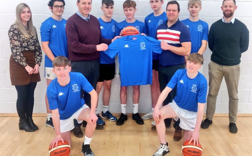 PPU present Junior Basketballers with sports tops on reaching All Ireland Playoffs